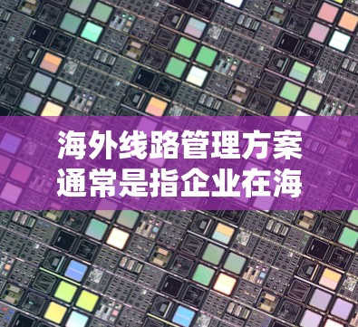 海外线路管理方案通常是指企业在海外市场进行业务拓展时，如何有效管理跨国网络、通信和数据传输的方案。以下是一个综合性的海外线路管理方案框架，供您参考